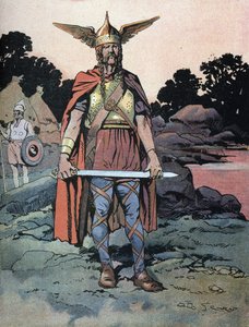 Porträtt av Vercingetorix (ca 80-cirka 46 f.Kr.) krigare och gallisk ledare för Arvernesstammen av Georges Conrad