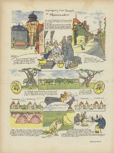 Intryck av en turist i Normandie. Illustration för Le Rire