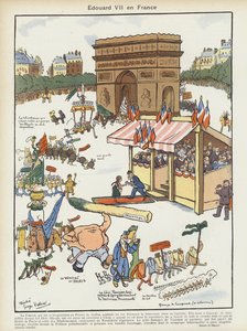 Kung Edward VIIi besöker Frankrike. Illustration för Le Rire