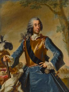 Clemens August av Bayern (1700-1761), ärkebiskop-kurfursten av Köln som stormästare av den tyska orden - George Desmarees (1697-1776). Olja på duk, ca 1746. Mått: 155x114,5 cm Privat samling