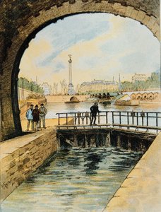Slussen till Canal St. Martin, Paris, 1890