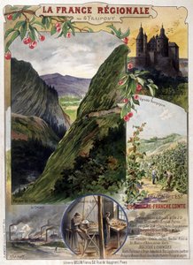 Affisch "" Regional France" av G. Fraipont: Bourgogne och Franche-Comté, deb. 1900-talet