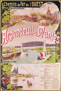 Affisch som annonserar den västra järnvägslinjen från Argenteuil till Mantes
