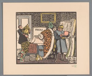 Soldater plundrar ett hus Kultur och mat (titel på objekt)