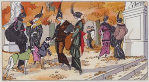 Dammode från 1910-talet (färg litho)