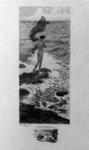 Illustration av Georges Antoine Rochegrosse (1859-1938) för "Mannen överbord" av poeten Charles Baudelaire (1821-1867) i "Ondskans blommor" av Georges Marie Rochegrosse