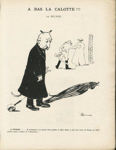 Illustration av Georges Meunier (1869-1934) i Le Panache, royalistisk tidskrift illustrée, 2004-01-20 - Royalism, Religion Faith - Combes Emile, Devil - Animalization av Georges Meunier