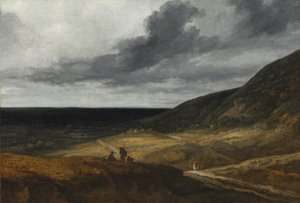 Landskap nära Paris, ca 1840 (olja på tyg) av Georges Michel
