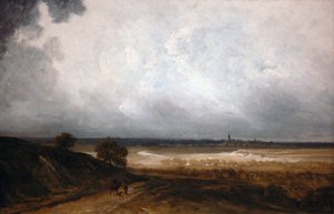 Landskap med figurer. av Georges Michel