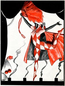 Den eviga pantomimen, Hjärtornas knekt och diamantdrottningen - illustration från la Vie Parisienne