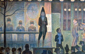 Cirkus Sideshow, 1887-1888 av Georges Pierre Seurat