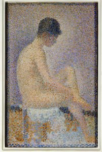 Sittande modell, profil (målning på duk) av Georges Pierre Seurat