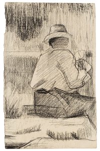 Målaren och hans palett; Målaren med en palett, ca 1881 av Georges Pierre Seurat