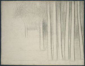 Trädstammar (studie för La Grande Jatte) av Georges Pierre Seurat
