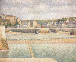 Den yttre hamnen i Porten-Bessin vid lågvatten av Georges Seurat