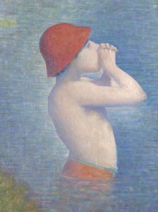 Detalj av badgästerna i Asnières, 1884 av Georges Seurat