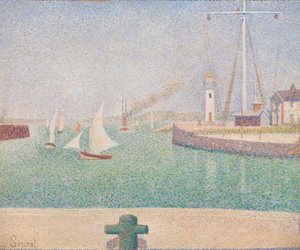Ingång till hamnen i Honfleur av Georges Seurat
