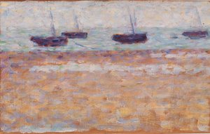 Fyra båtar på Grandcamp av Georges Seurat
