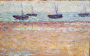Hamnen i Grandcamp (fyra båtar) av Georges Seurat