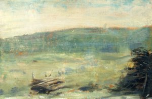 Landskap i Saint-Ouen, 1878-79 (Olja på trä) av Georges Seurat