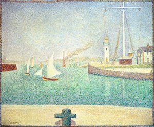 Hamnen i Honfleur, ca 1886 av Georges Seurat