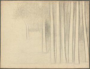 Trädstammar (studie till La Grande Jatte) av Georges Seurat