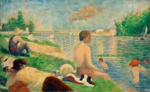 Simning, Asnières (Badeplatz Asnières / Finale Studie) av Georges Seurat