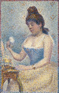 Ung kvinna som pulveriserar sig själv av Georges Seurat