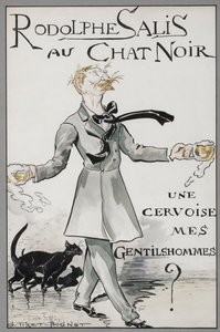 Rodolphe Salis med den svarta katten, ca. 1890. av Georges Tiret Bognet