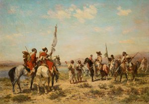 A Hunting Party (olja på duk)