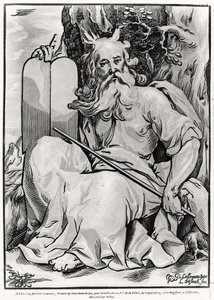 Moses, graverad av Ludwig Businck (ca 1590-efter 1630) av Georges after Lallemand