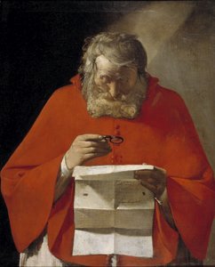 Saint Hieronymus läser ett brev, ca. 1628-1629 av Georges de La Tour