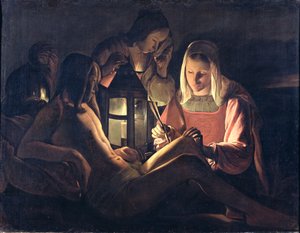 St. Sebastian Vårdas av St. Irene och de heliga kvinnorna av Georges de La Tour