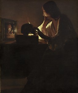 Den ångrande Magdalena, 1635-40 av Georges de La Tour