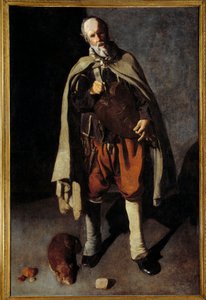 Den gamla hunden. Målning av George of the Tower (1593-1652) av Georges de La Tour