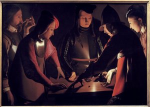 Spelare av. Målning av Georges De La Tour (1593-1652) av Georges de La Tour