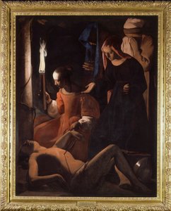 Saint Sebastian behandlas av Saint Irene. (St. Sebastian Tendered by St. Irene) Målning av Georges De La Tour (1593-1652) av Georges de La Tour