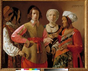 Spåkvinnan Målning av Georges de La Tour (1593-1652) cirka 1630, sön. 1,01x1,23 m New York. Metropolitan Museum av Georges de La Tour