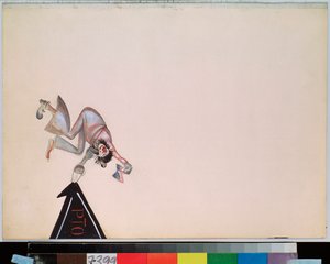 Förberedande dekor för operetten ""Girofle Girofla"" (Girofle-Girofla) av Charles Lecocq (1832-1918) (Scenografi för operetten Girofle Giroflia, av Charles Lecocq) - Verk av Georgi Bogdanovich Yakulov (1884-1928), gouache på papper av Georgy Bogdanovich Yakulov