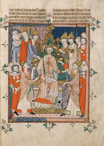 Edward II:s kröning ur Apokalypsen, Visio Sancti Pauli, MS 020, Corpus Christi College, Cambridge, 1300-25 (28252729249) av Georgia Levan Ramishvili from Tbilisi