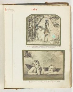 Utan titel [man i regnet och två keruber], 1868.
