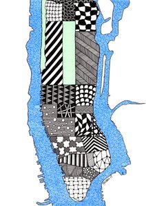 Manhattan, 2015 (tusch på bristolkartong)