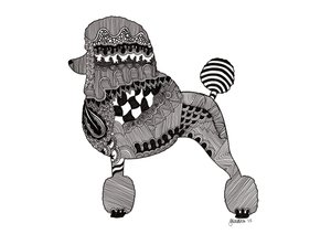Poodle, 2015 (bläck på bristolkartong)