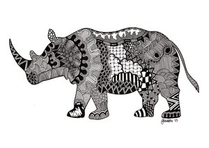 The Rhino, 2015 (tusch på bristolkartong)