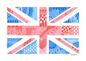 Union Jack, 2015 (tusch på bristolkartong)
