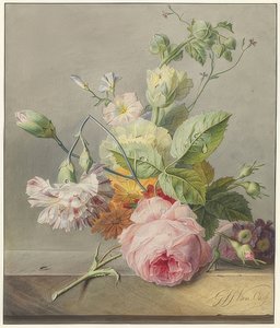 Stilleben med blommor. Omkring 1800-25