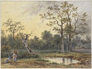 Landskap med två plockare av Georgius Jacobus Johannes van Os
