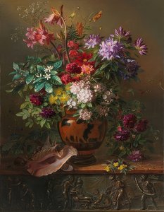 Stilleben med blommor i en grekisk vas: Allegori om våren. 1817