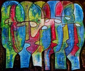 Les Zombis de Fort-Dimanche (Haiti) 2008 (olja på pannå)
