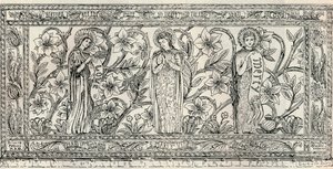 White Memorial Altar Cloth, Parish Church, Cheddleton, c1891 av Gerald Callcott Horsley